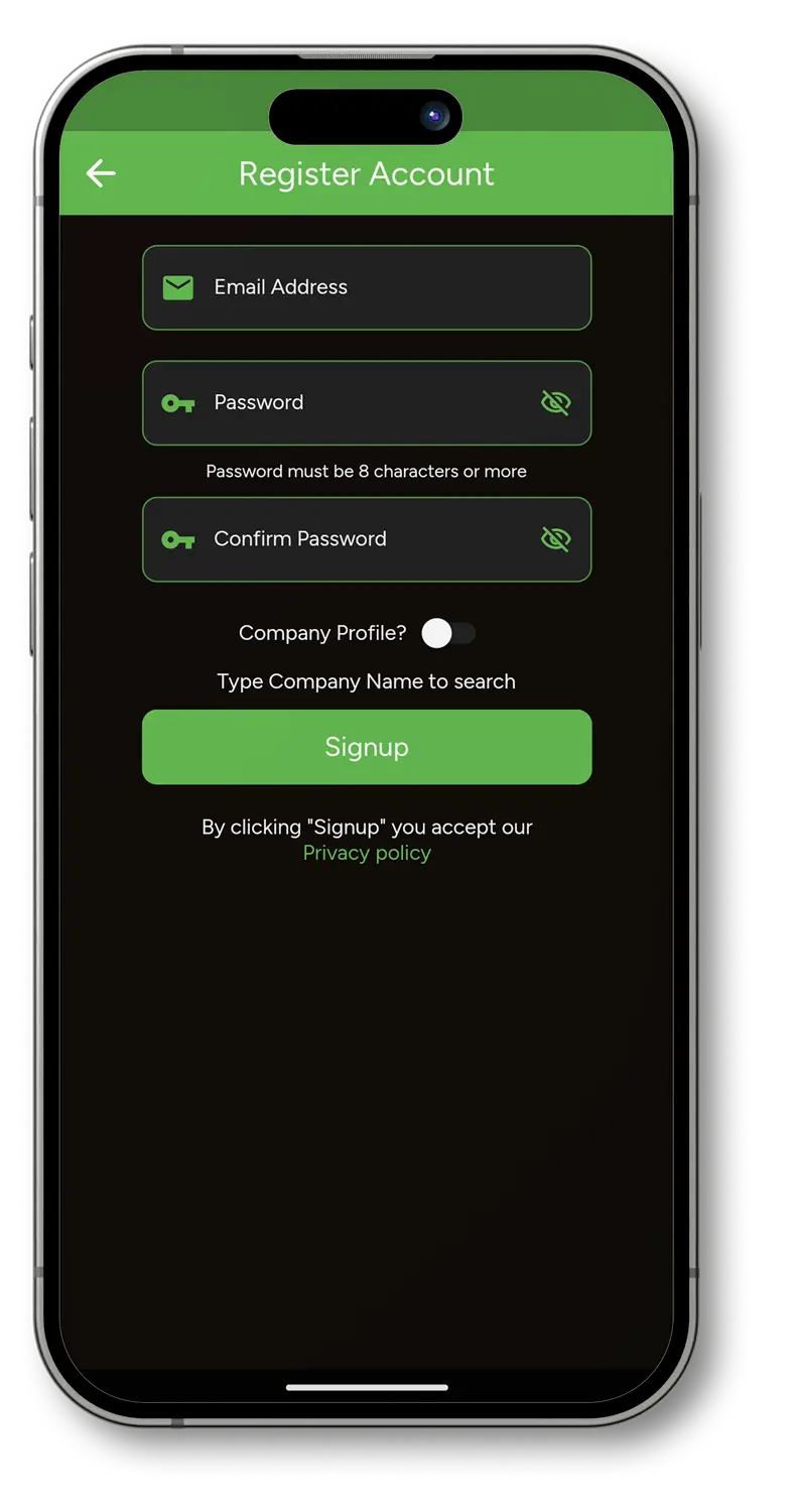 Green Energy App sign up